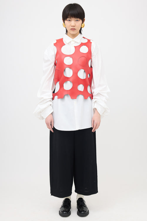 Comme des Garçons SS 2015 Faux Leather Cut Out Top