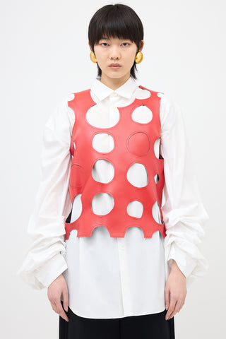 Comme des Garçons SS 2015 Faux Leather Cut Out Top