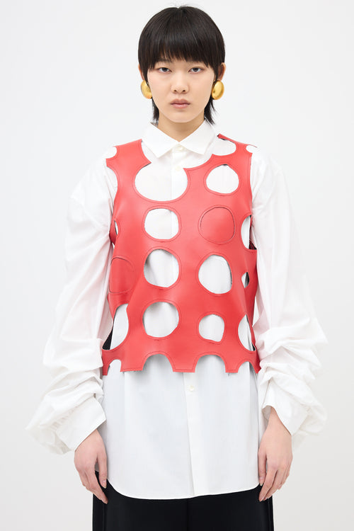 Comme des Garçons SS 2015 Faux Leather Cut Out Top