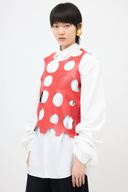 Comme des Garçons SS 2015 Faux Leather Cut Out Top