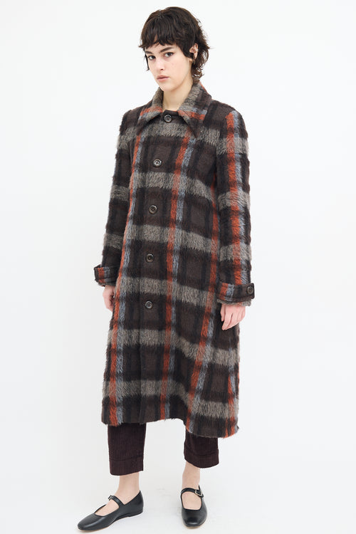 Comrags Brown & Multi Wool Plaid Coat