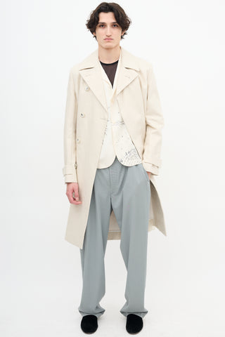 COS Beige Linen Belted Trench Coat