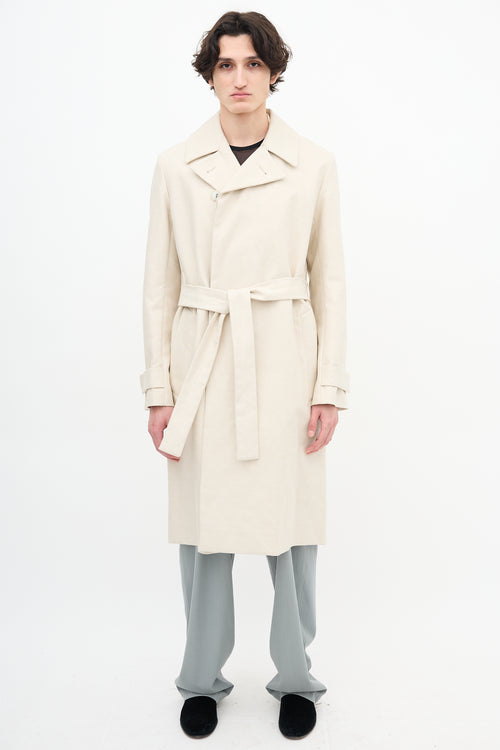 COS Beige Linen Belted Trench Coat