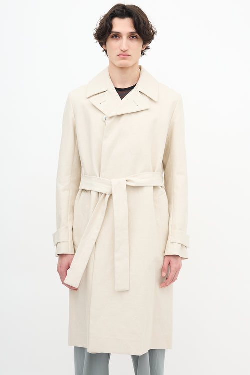 COS Beige Linen Belted Trench Coat