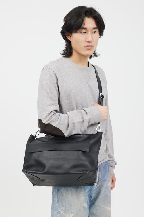Cos Black Leather Flap Shoulder Bag