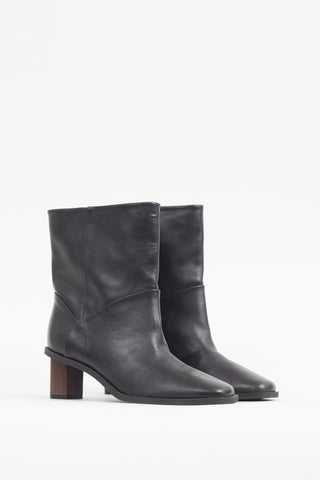 COS Black Faux Leather Panelled Boot