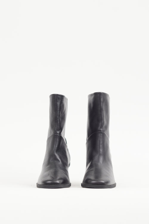 COS Black Faux Leather Panelled Boot