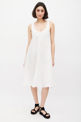 CP Shades White Linen Shift Dress