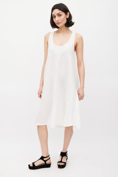 CP Shades White Linen Shift Dress