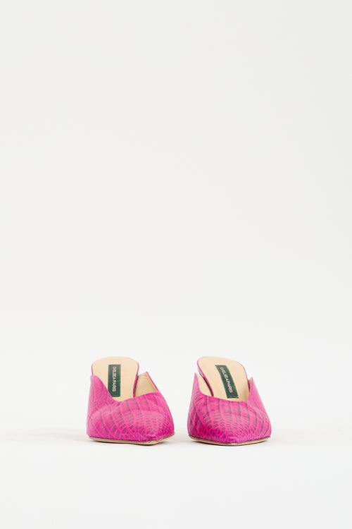 Chelsea Paris Fuchsia Printed Leather Wina Mule