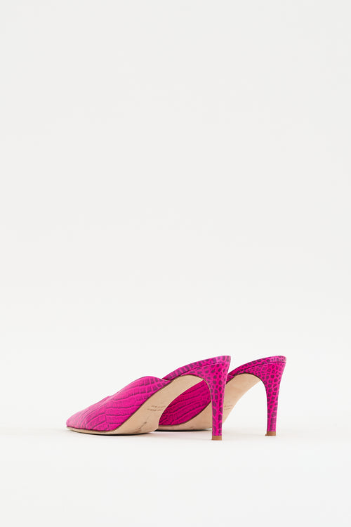 Chelsea Paris Fuchsia Printed Leather Wina Mule