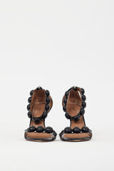 Alaïa Black & Silver Leather Bombe Sandal