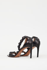 Alaïa Black & Silver Leather Bombe Sandal