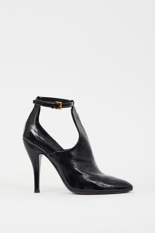 Gucci Black Patent Leather Cut Out Boot