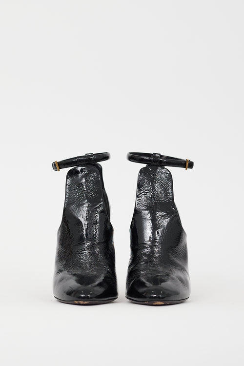 Gucci Black Patent Leather Cut Out Boot