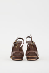 Gianvito Rossi Brown Leather Buckle Sandal