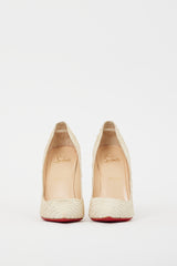 Christian Louboutin Cream Leather So Kate Textured Heel