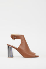 Prada Brown & Silver Metallic Sandal