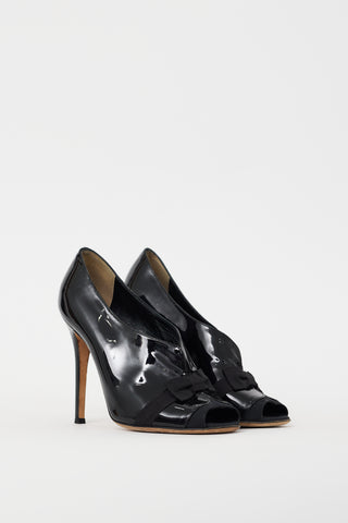 Dolce & Gabbana Black Patent Leather Bow Heel