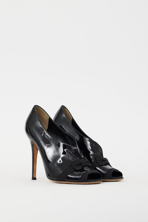 Dolce & Gabbana Black Patent Leather Bow Heel