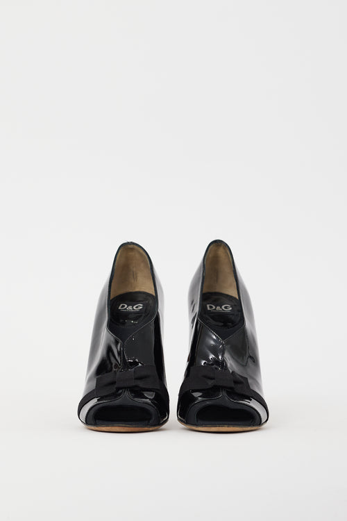 Dolce & Gabbana Black Patent Leather Bow Heel