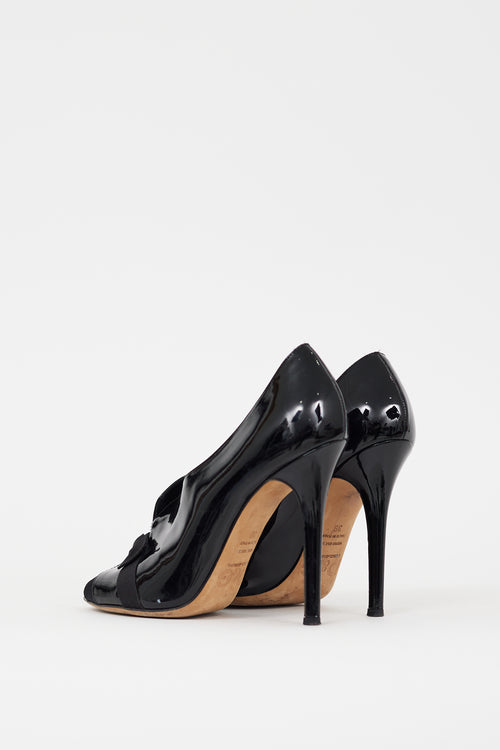 Dolce & Gabbana Black Patent Leather Bow Heel