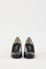 Chanel 2010 Black & Silver Patent CC Pump