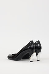 Chanel 2010 Black & Silver Patent CC Pump