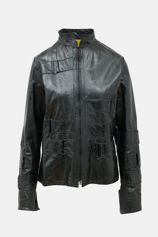 Call and Response Distressed Leather Jacket