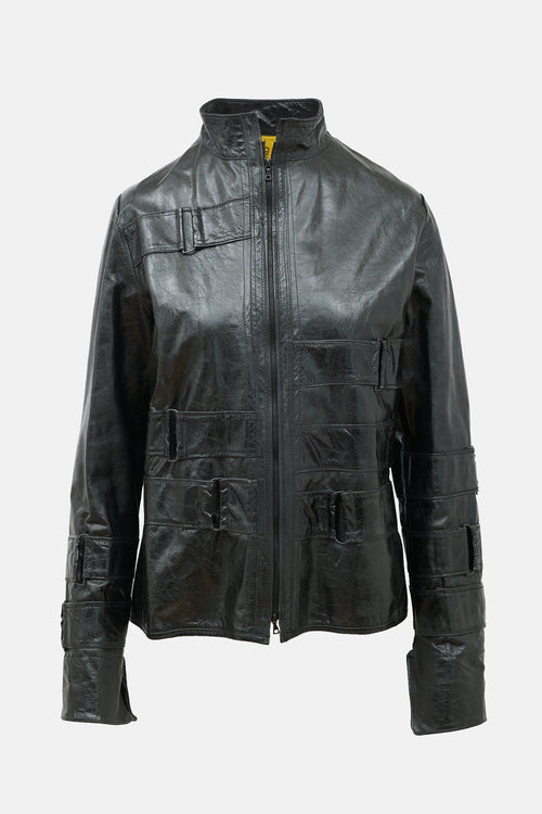 Call and Response Distressed Leather Jacket