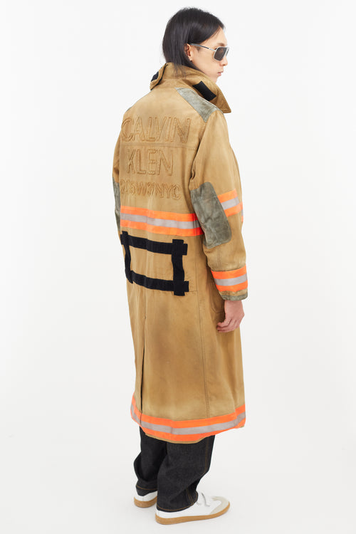 Calvin Klein 205W39NYC Beige & Multicolour Reflective Firefighter Jacket