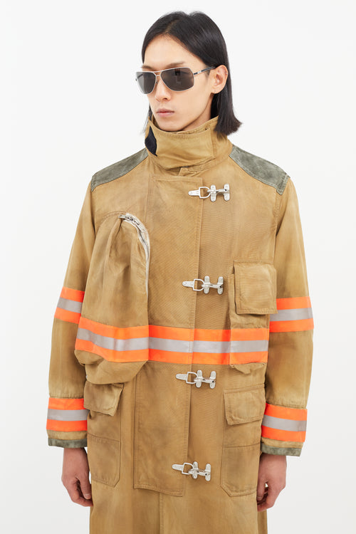 Calvin Klein 205W39NYC Beige & Multicolour Reflective Firefighter Jacket