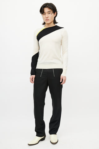 Calvin Klein 205W39NYC Beige & Multicolour Wool Striped Sweater