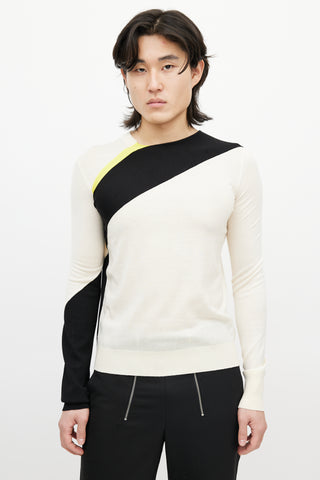 Calvin Klein 205W39NYC Beige & Multicolour Wool Striped Sweater