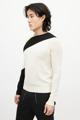 Calvin Klein 205W39NYC Beige & Multicolour Wool Striped Sweater