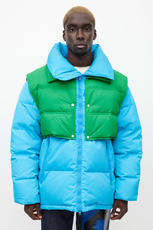 Calvin Klein 205W39NYC Blue & Green Down Oversized Jacket