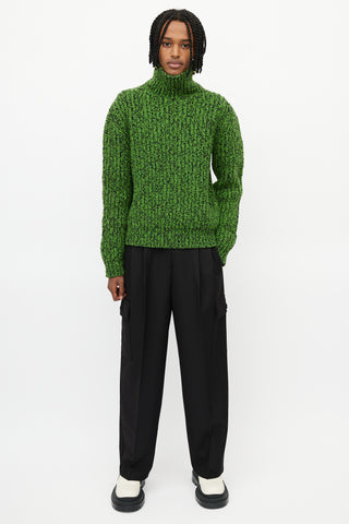 Calvin Klein 205W39NYC Green & Black Knit Sweater