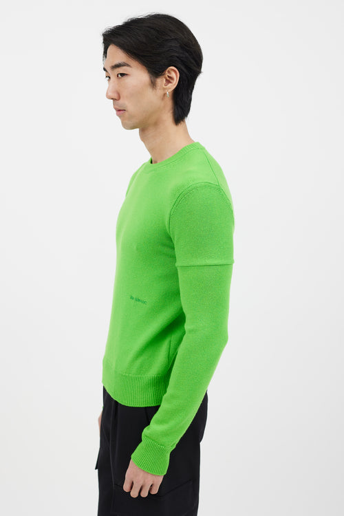 Calvin Klein 205W39NYC Neon Green Cashmere Crewneck Sweater