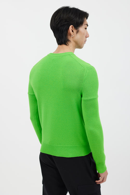 Calvin Klein 205W39NYC Neon Green Cashmere Crewneck Sweater