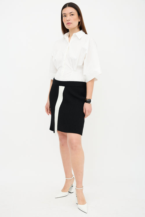 Calvin Klein 205W39NYC Ribbed Asymmetric Stripe Skirt