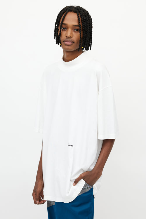 Calvin Klein 205W39NYC White Mock Logo Oversized T-Shirt