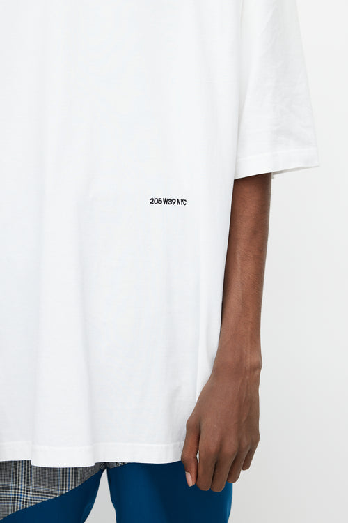 Calvin Klein 205W39NYC White Mock Logo Oversized T-Shirt
