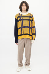 Calvin Klein 205W39NYC Yellow & Navy Shaker Knit Sweater