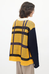 Calvin Klein 205W39NYC Yellow & Navy Shaker Knit Sweater