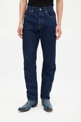Calvin Klein Jeans Navy & Red CKJ035 Dark Wash Striped Jeans