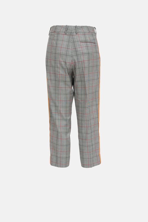 Calvin Klein Wool Plaid Striped Trouser