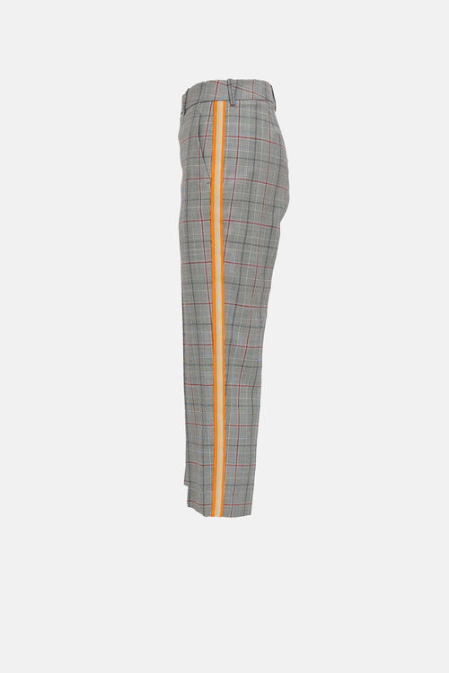 Calvin Klein Wool Plaid Striped Trouser