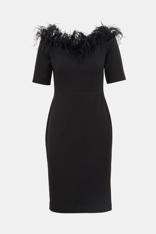 Calvin Klein Feather Trimmed Dress
