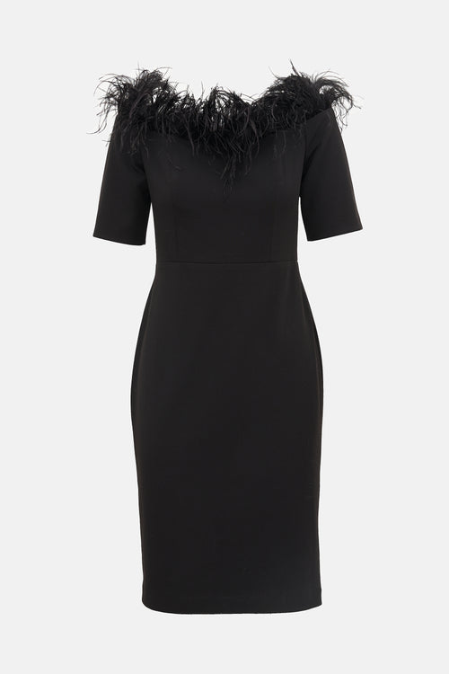 Calvin Klein Feather Trimmed Dress