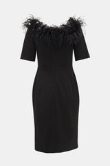 Calvin Klein Feather Trimmed Dress